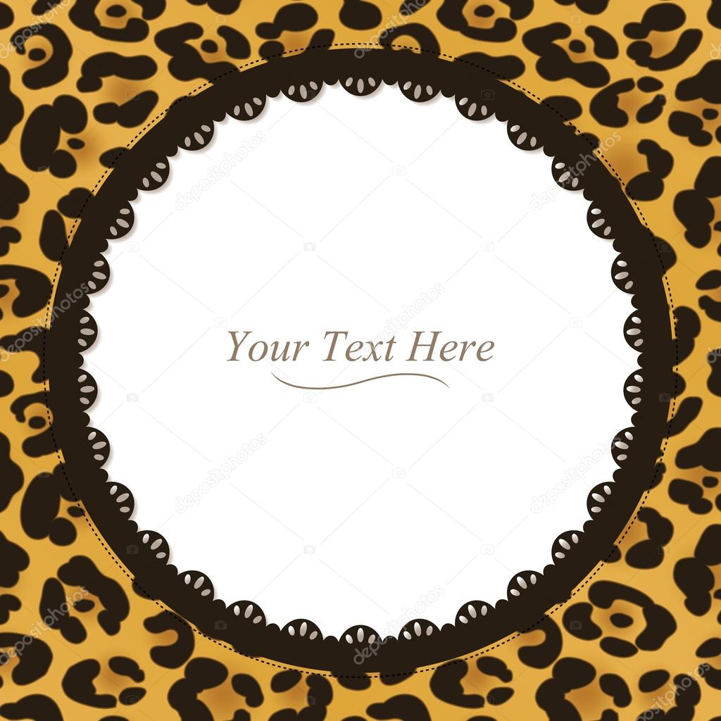 Round Leopard Print Frame Stock Vector Avelkrieg 47493207 A Yellow And Brown Leopard Spotted Frame With Dark Lace Trim Vector By Avelkrieg