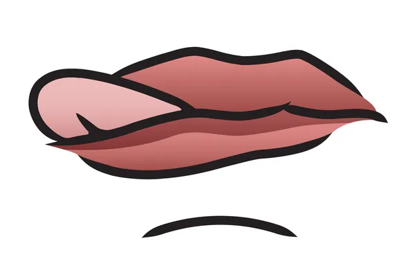 Licking Lip Closed — Stock Vector