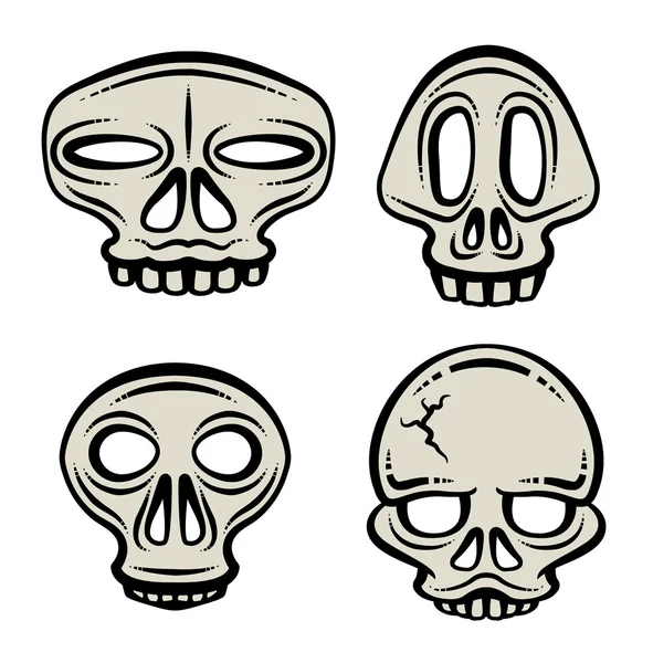 ハロウィーンの頭骨のコレクション — ストックベクタ