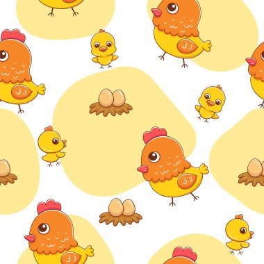 Şirin piliç ve tavuk deseni