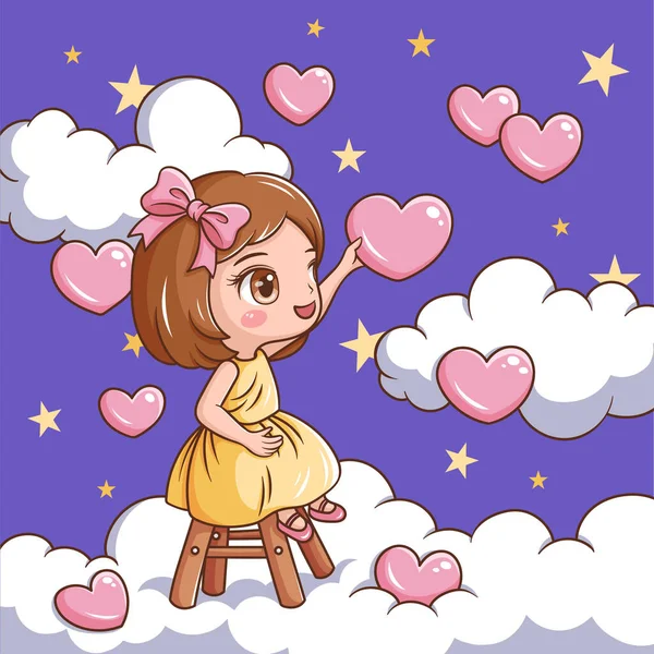 Ilustração Personagem Desenho Animado Para Dia Dos Namorados — Vetor de Stock