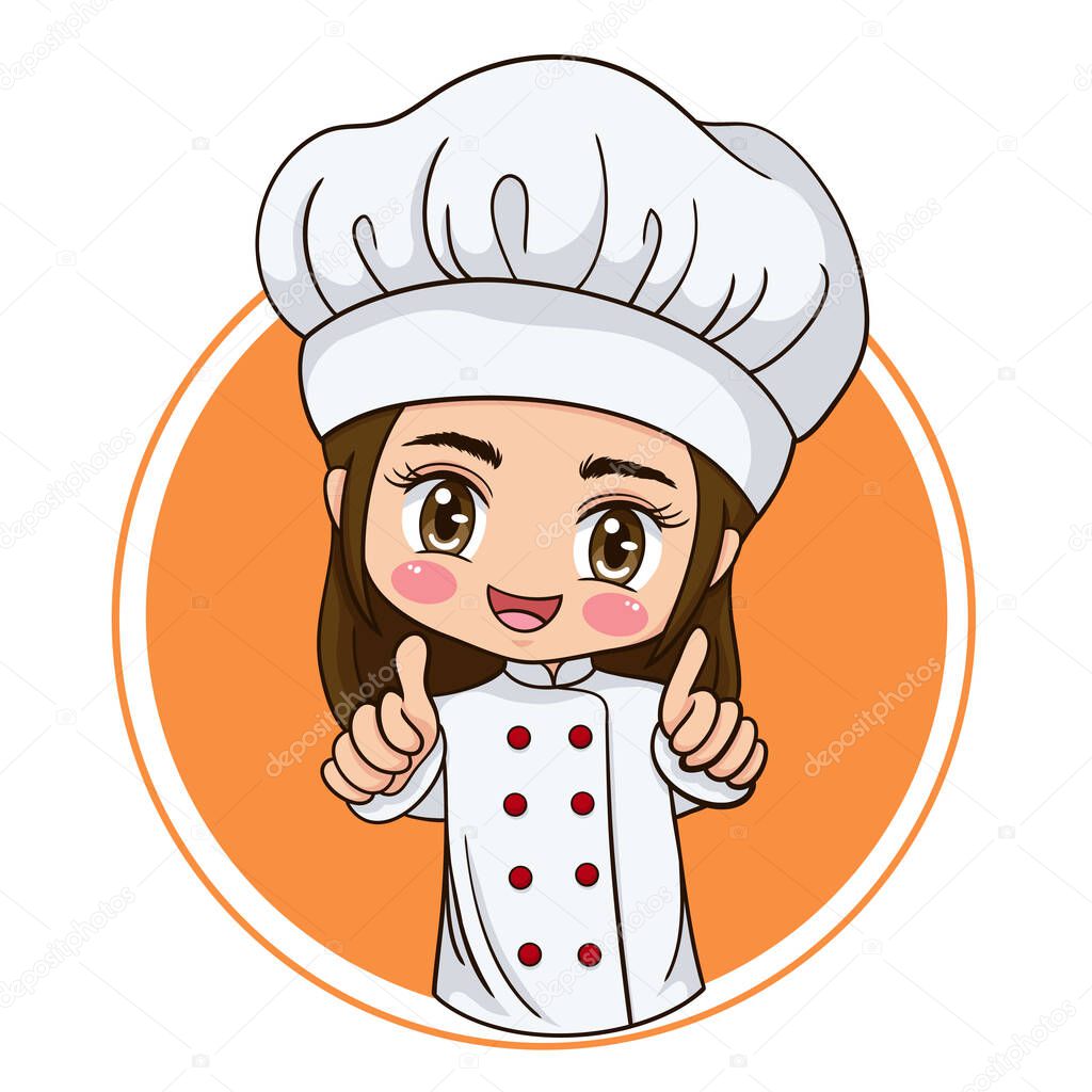 Illustration of cartoon chef character