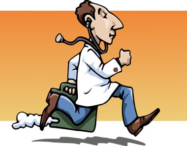 Hurry up, doctor! clipart