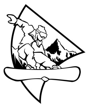 snowboard logosu beyaz