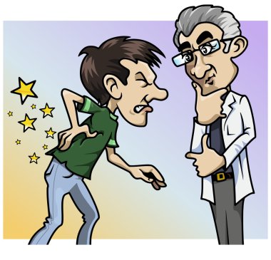 Ouch! What a pain, doctor! clipart