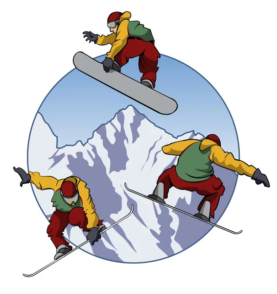 Me encanta el snowboard — Vector de stock