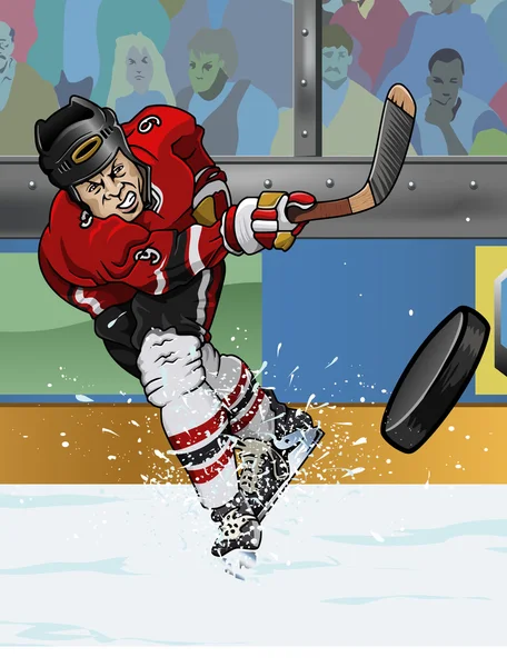 Jugador de hockey sobre hielo — Vector de stock