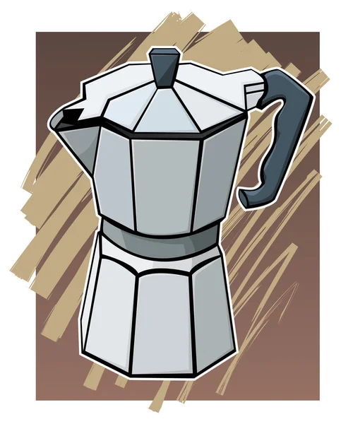 咖啡壶-彩色插图 — 图库矢量图片
