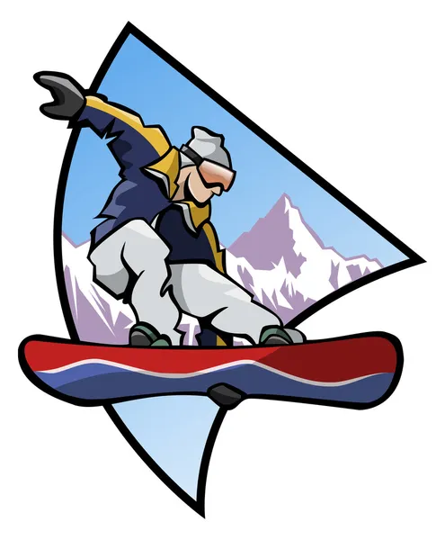Snowboard logo - renkler — Stok Vektör