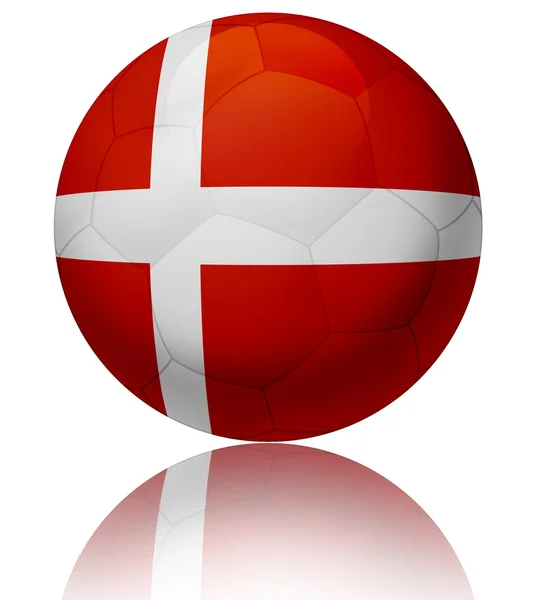 Danmark flagga bollen — Stockfoto