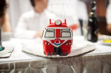 Train birthday cake with clipping path clipart