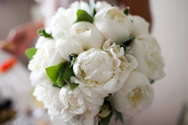 Beautiful bouquet of spring flowers - peonies — Stock Photo, Image