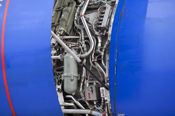 航空機のエンジンの内部 — ストック写真