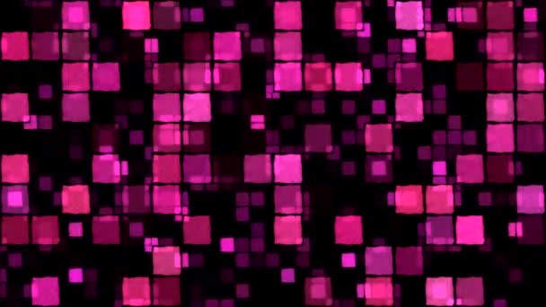 Glödande torg bakgrund - loop, rosa — Stockvideo