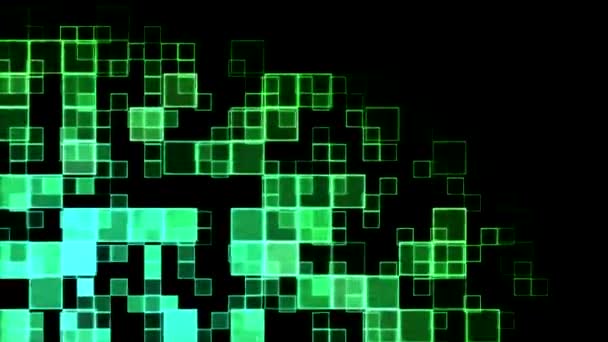 Abstract Squares Background Animation - Loop Green,Blue — Stock Video