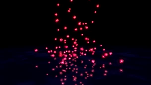 Красочные падающие шарики - красные — стоковое видео
