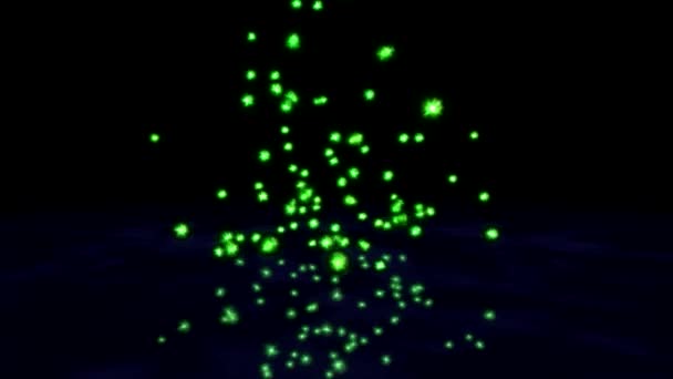 Renkli düşen mermerler - yeşil — Stok video