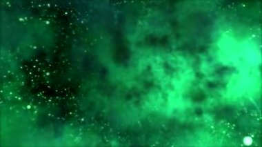 uzay yolculuğu yıldız alanı ve nebula - loop yeşil