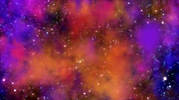 Uzay yolculuğu yıldız alanı ve nebula - loop kırmızı — Stok video