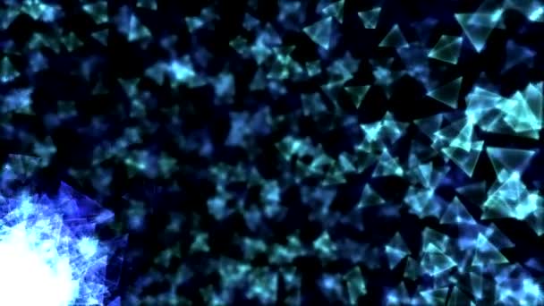 Obracanie piramidy animacji - pętla niebieska — Wideo stockowe