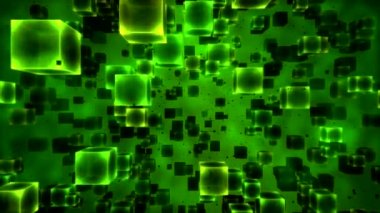 soyut küpleri animasyon - loop yeşil