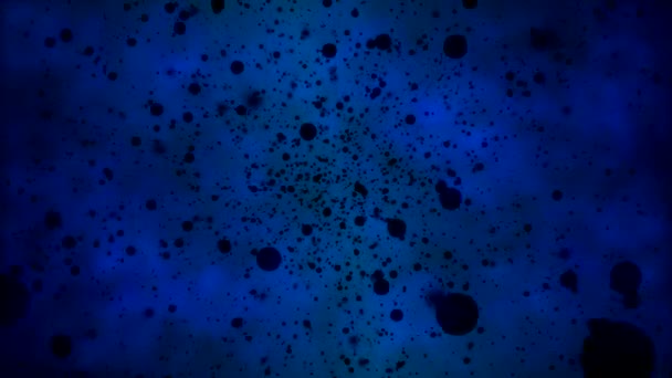 Travel through Black Particles - Loop Blue — Stock Video