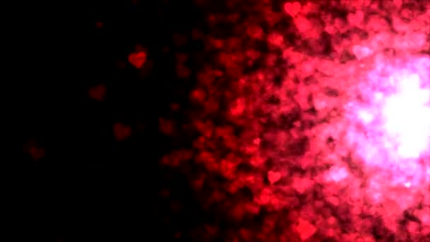Красочный фон частиц сердца - петля — стоковое видео