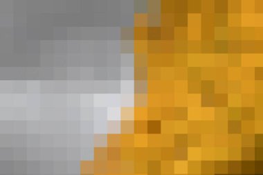 Gri ve koyu sarı parçalar, piksel mozaiği