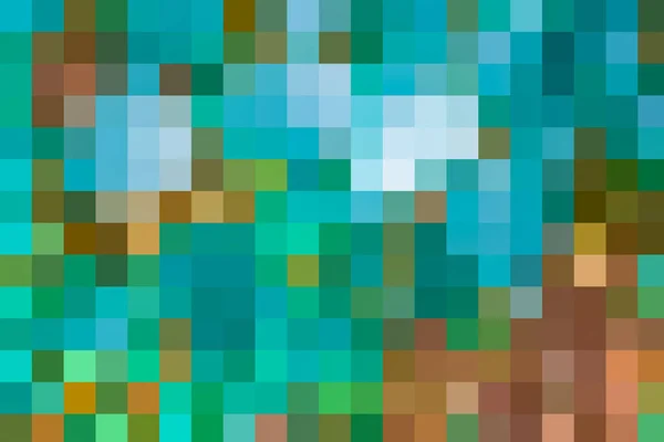 Vegyes Türkiz Barna Kaotikus Pixel Háttér — Stock Fotó