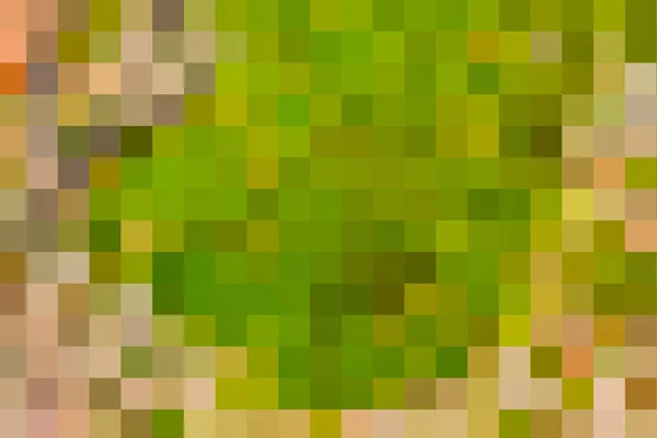 收集到的绿色正方形像素在棕色像素旁边 — 图库照片