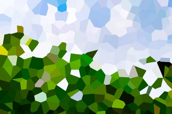 Piccolo motivo a mosaico inclinato con top bianco e azzurro e fondo verde scuro — Foto Stock