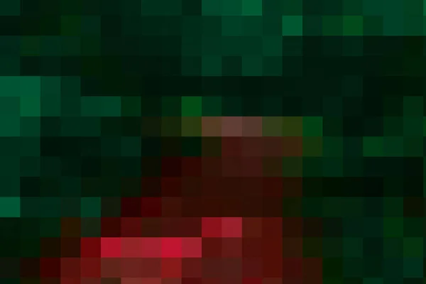 Geometric Abstract Dark Emerald Ruby Pixel Mosaic — Fotografia de Stock