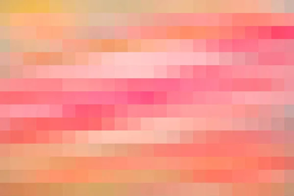 明るいピンク オレンジ 赤の色の様々なピクセルの正方形 — ストック写真