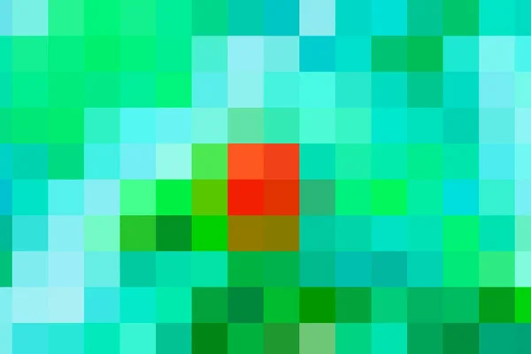 混合青と緑の間の中央に4つの赤の正方形を対比 — ストック写真