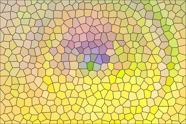 Яскраво Жовта Мозаїка Фіолетовими Зеленими Частинками — стокове фото