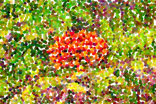 Scattered Green Purple Pointillized Circles Orange Red Center — 图库照片