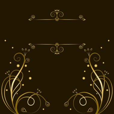 metin çerçevesi ile dekoratif altın oyma