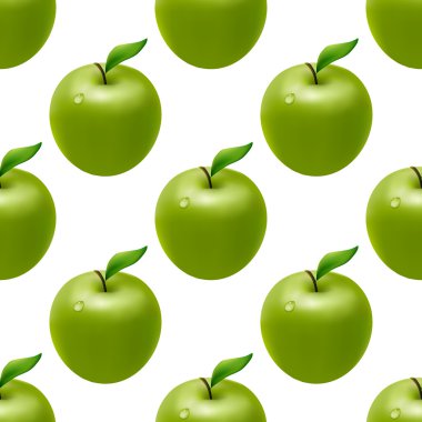 Yeşil elmalı pürüzsüz desen