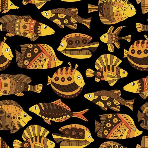 Seamless pattern with bright tropical fish — Stock Vector