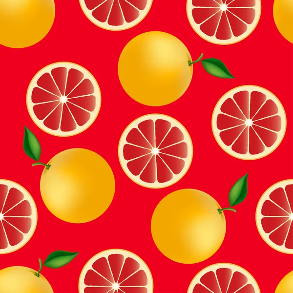 Citrus seamless pattern with grapefruits — Stock Vector