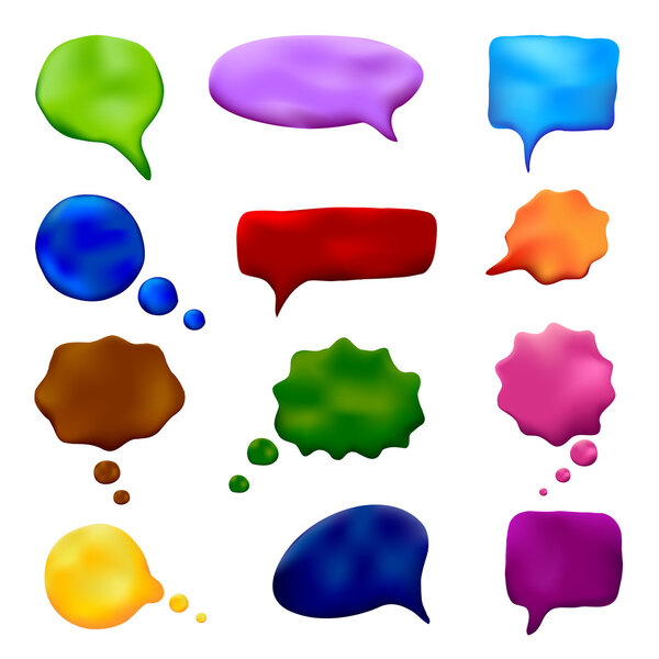 Пластилиновый набор разноцветной речи и мыслепузырей
