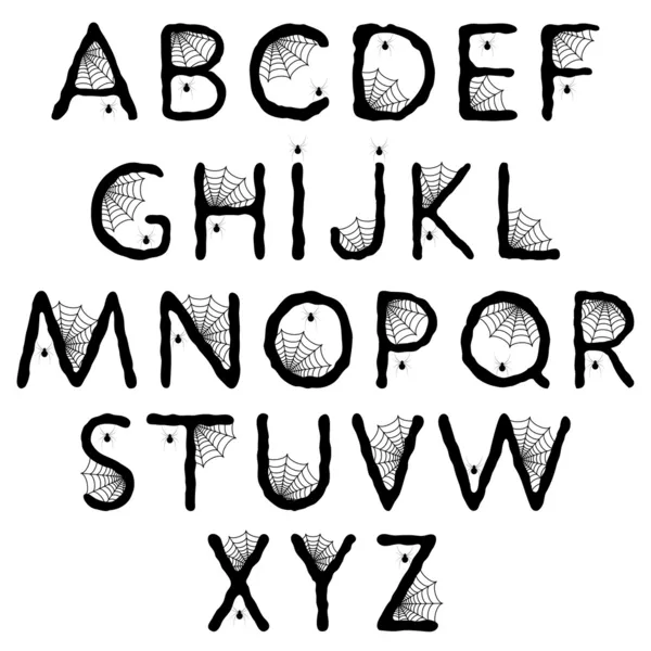 Cadılar Bayramı alfabesi ile örümcek ağı