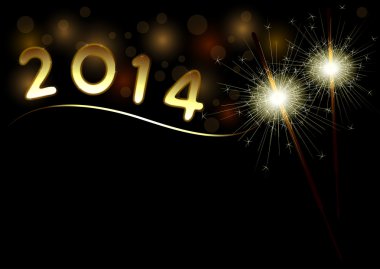 havai fişekleri ile 2014 sene arka plan