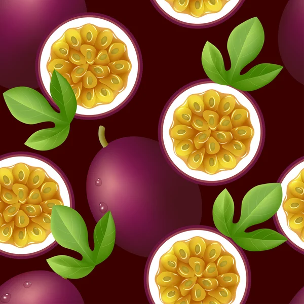 Passion fruit seamless pattern — Stock Vector