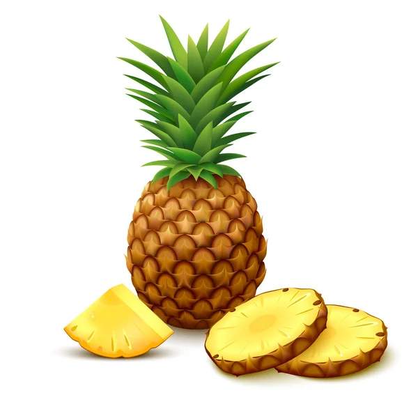 beyaz zemin üzerine dilim ananas