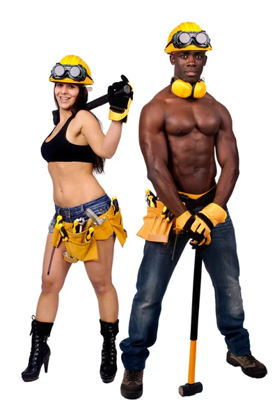Workers couple — Stock Photo, Image