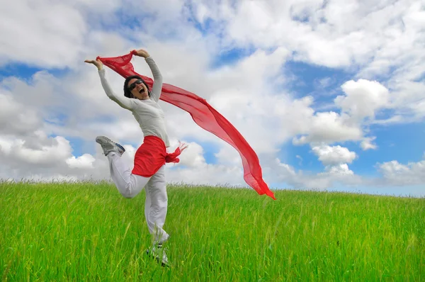 Big happy jump — Stock Photo, Image