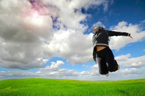 Gran salto feliz — Foto de Stock