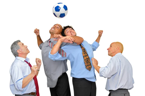 Businessmen playing soccer — Stock Photo, Image