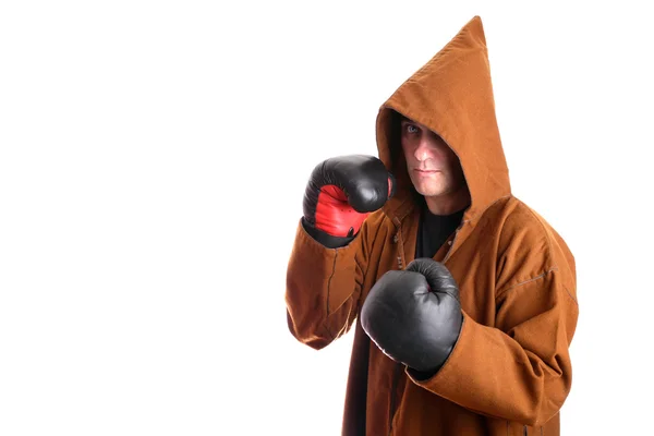 Mönch mit Boxhandschuhen — Stockfoto